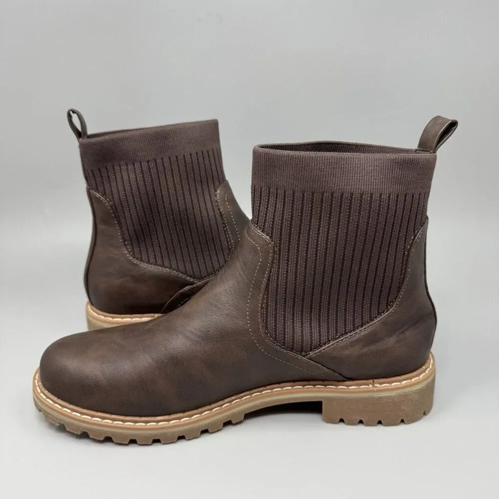 Corkys Cabin Fever Round Toe Chelsea Pull On  Womens Brown Casual Boots Size 11